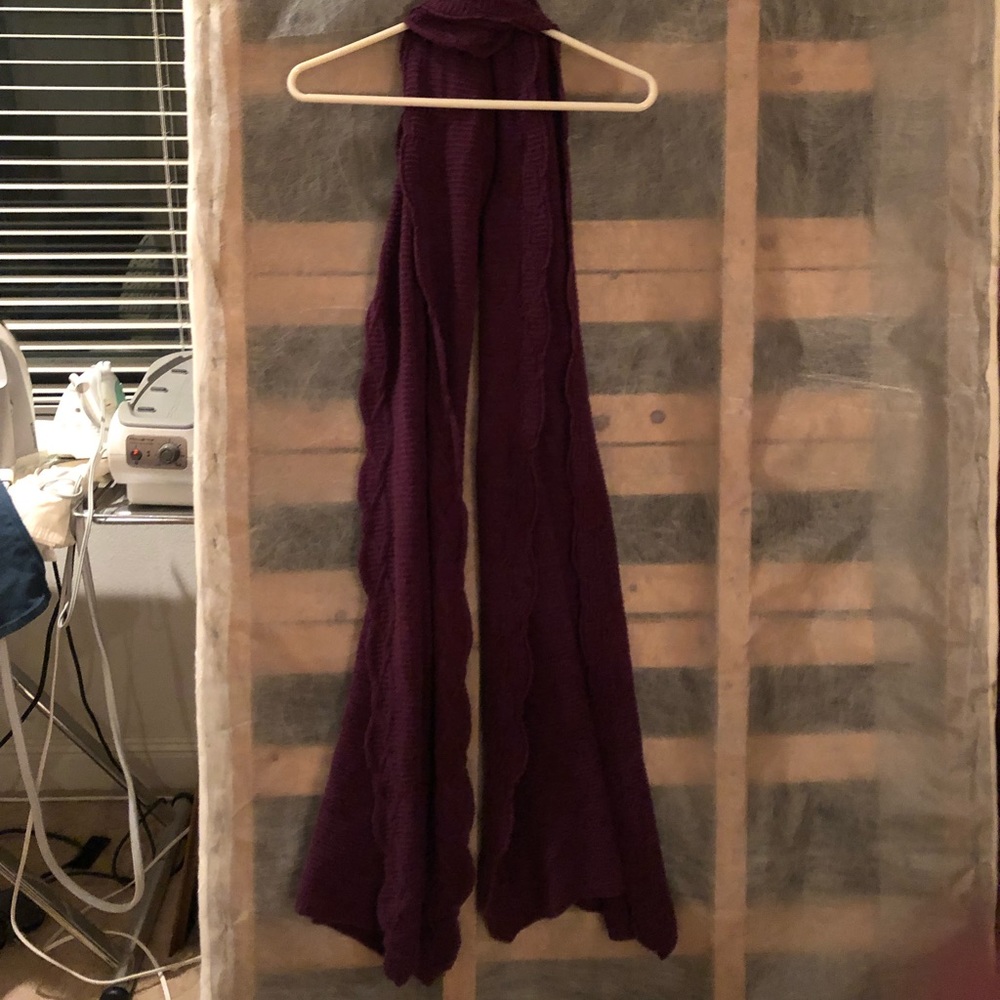 Purple knitted scarf